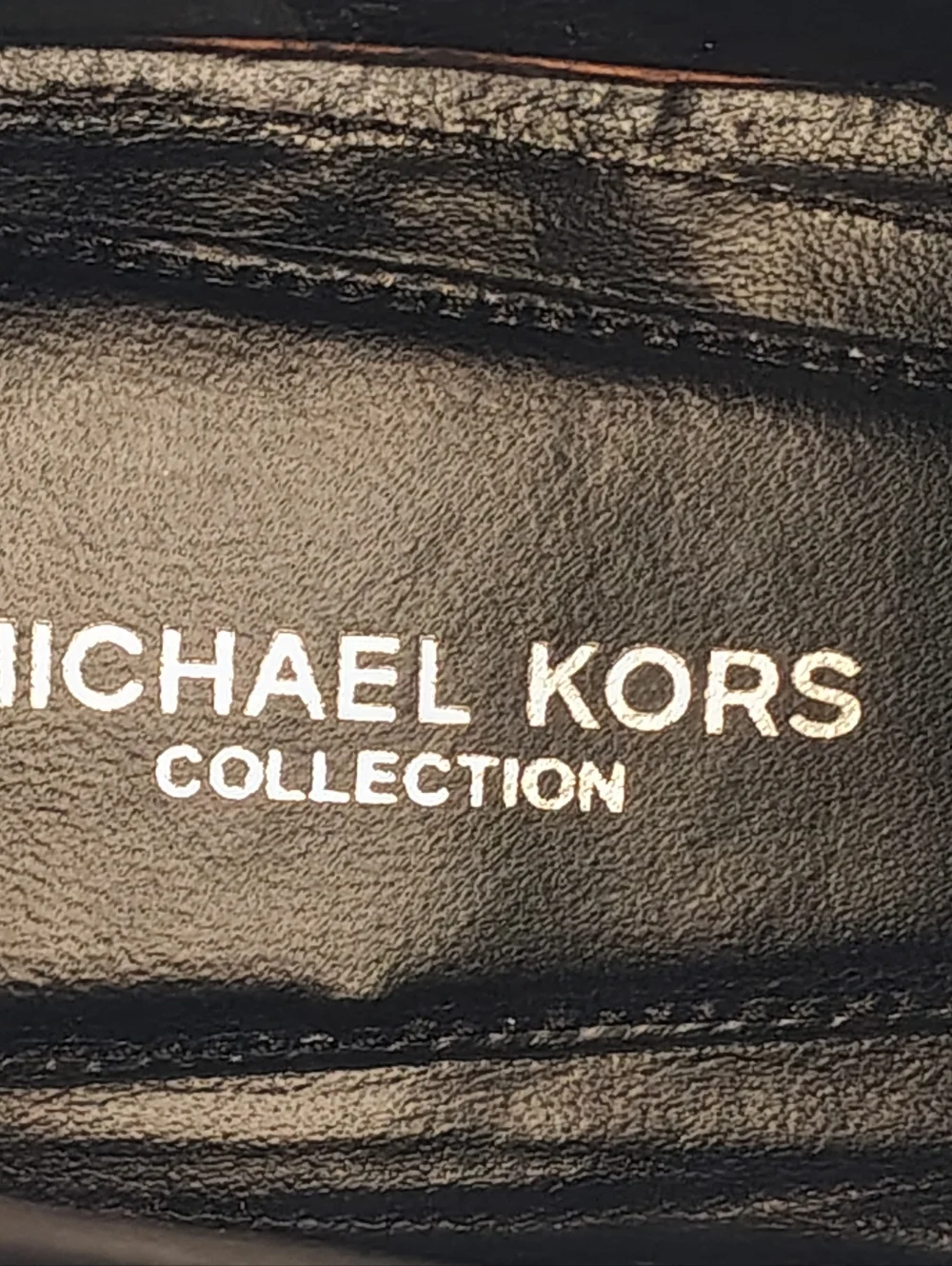Michael Kors Black Patent Chain-Accent Ankle Boots. Size 37